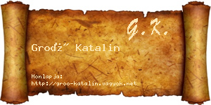 Groó Katalin névjegykártya